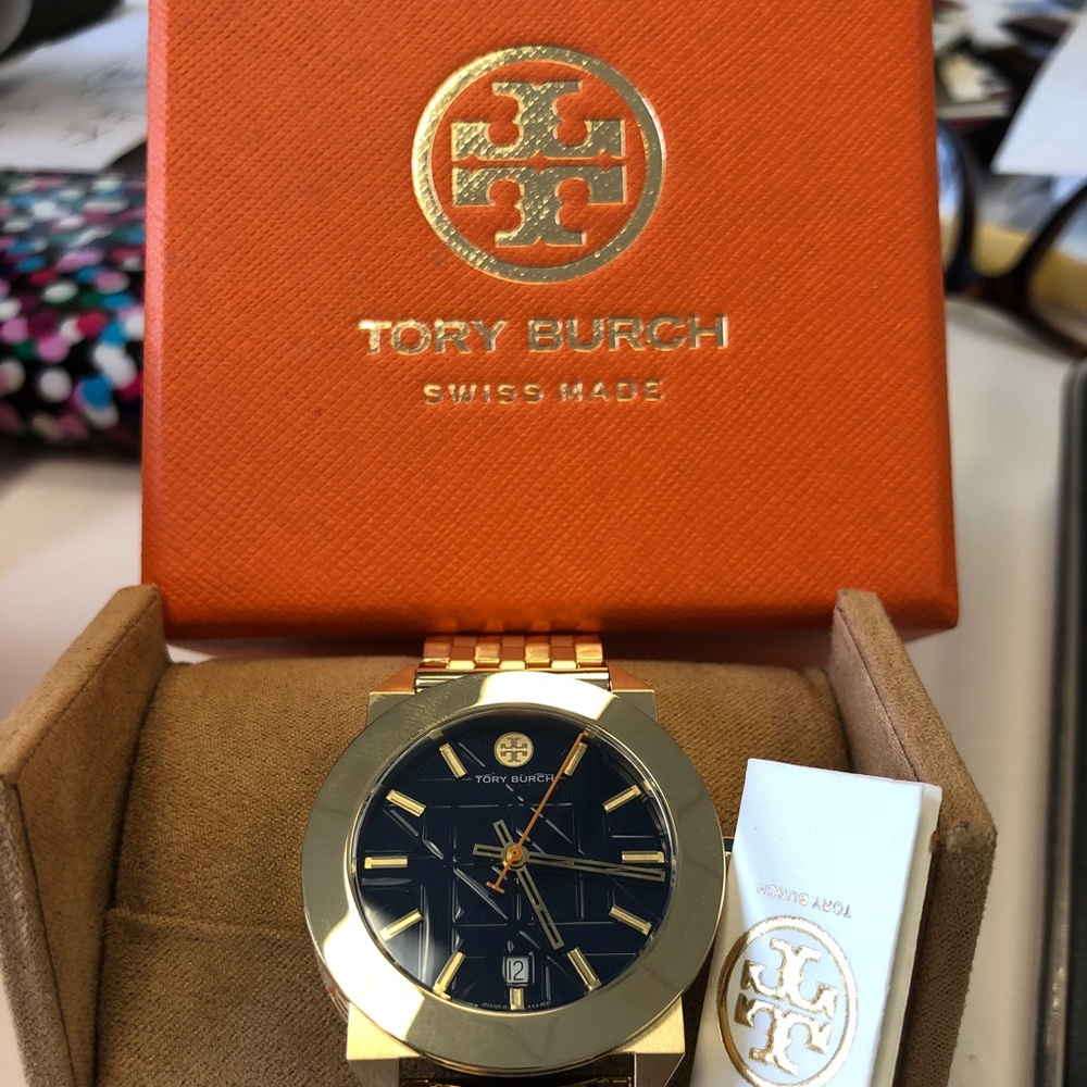 Tory Burch watch NEW. Navy & Gold. Retail 595.00